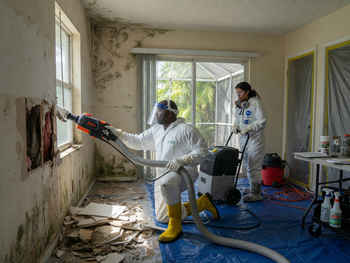 Mold Remediation work by MoldFix FL in Tampa, Florida